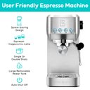 Ver imagem 2 de Casabrews Máquina de Espresso 20 Bar com Vaporizador de Leite (prata)