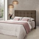 Ver imagem 1 de Cabeceira Cama Casal Estofada 1,40 - Maia Veludo Marrom