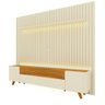 Painel e Rack Ripado com Led Infinity 230 Off White Naturale - Gelius - 5