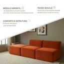 Ver imagem 2 de Sofá Modular Boucle Kit 3 Módulos 2 Meios e Chaise Espuma Premium Sala a Vácuo 2,31m - Terracota