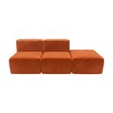 Ver imagem 5 de Sofá Modular Boucle Kit 3 Módulos 2 Meios e Chaise Espuma Premium Sala a Vácuo 2,31m - Terracota