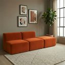 Ver imagem 1 de Sofá Modular Boucle Kit 3 Módulos 2 Meios e Chaise Espuma Premium Sala a Vácuo 2,31m - Terracota