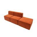 Ver imagem 3 de Sofá Modular Boucle Kit 3 Módulos 2 Meios e Chaise Espuma Premium Sala a Vácuo 2,31m - Terracota