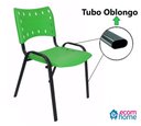 Ver imagem 5 de Cadeira Iso para Escola Escritório Comércio Verde Base Preta Ecomhome