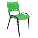 Ver imagem 3 de Cadeira Iso para Escola Escritório Comércio Verde Base Preta Ecomhome