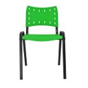 Ver imagem 2 de Cadeira Iso para Escola Escritório Comércio Verde Base Preta Ecomhome