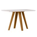 Ver imagem 4 de Conjunto Mesa de Jantar 1,20m Tampo em Vidro + 4 Cadeiras Cor:off White com Freijó