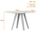 Ver imagem 5 de Conjunto Mesa de Jantar 1,20m Tampo em Vidro + 4 Cadeiras Cor:off White com Freijó