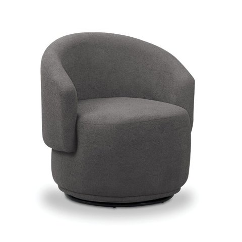 Poltrona Decorativa Orgânica Névoa Bouclê Cinza Escuro E03 - D’Rossi