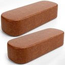 Ver imagem 1 de Kit 02 Puffs Decorativos Orgânico para Living Quarto 195cm Doha W01 Couríssimo Camel - Lyam Decor