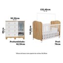 Ver imagem 6 de Jogo de Quarto Infantil Júnior Cômoda 1 Porta e Berço Uli Branco Brilho/amêndoa - Móveis Peroba