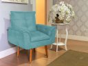 Ver imagem 2 de Kit 02 Poltronas Opala 1 Puff Opala Varias Cores Suede Bela-móveis:azul Turquesa