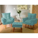 Ver imagem 1 de Kit 02 Poltronas Opala 1 Puff Opala Varias Cores Suede Bela-móveis:azul Turquesa