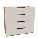 Ver imagem 2 de Cômoda para Quarto 4 Gavetas 90cm Madri Bege/Creme/Freijó