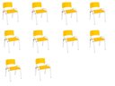 Ver imagem 2 de Kit 10 Cadeira Iso Infantil Creche, Escola Base Branco Amarelo