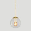 Ver imagem 2 de Pendente Ouro C/ Globo de Vidro Cristal de 14cm + Led 2w
