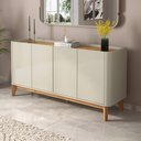 Ver imagem 1 de Buffet Aparador Flip1,60 4 Portas Sala - 3 Cores:offwhite-cinamomo