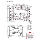 Ver imagem 5 de Cozinha Completa de Canto com Rodapé Veneza Multimóveis MP2082 com Armário e Balcão Preta