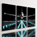 Ver imagem 1 de Kit 3 Quadro Decorativo Avião Aviação Aeronave Pista Luxo 40x28cm