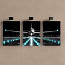 Ver imagem 4 de Kit 3 Quadro Decorativo Avião Aviação Aeronave Pista Luxo 40x28cm