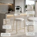 Ver imagem 4 de Banqueta Cozinha Média com Encosto Industrial Champanhe Kit 6 Londres PU D03 - D'Rossi