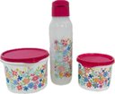 Ver imagem 1 de Tupperware Kit 3 Peças Potes e Garrafa Bouquet Amor Potes e Garrafa Amor