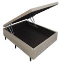 Ver imagem 3 de Cama Box Baú Solteirão 108x198x040 Inteiriço Premium Corino/Sued Medida Especial - Corino Marrom