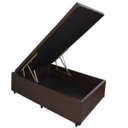 Ver imagem 4 de Cama Box Baú Solteirão 108x198x040 Inteiriço Premium Corino/Sued Medida Especial - Corino Marrom
