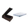 Cama Box Casal Master Box Design + Anjos Baú Inteiriço + Colchão Espuma Querubim D20 - Corino Marrom - 4