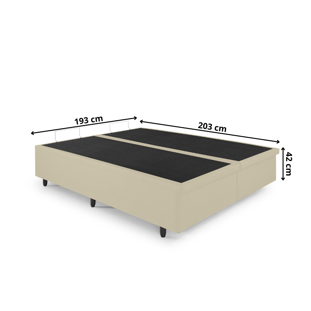 Cama Box com Baú King 193x203 com Pistão a Gás Courino Linho - 2