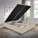 Ver imagem 1 de Cama Box com Baú King 193x203 com Pistão a Gás Courino Linho