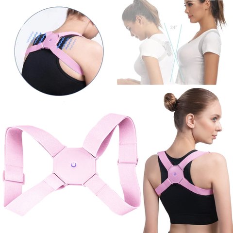 Corretor Postural Inteligente Vibratorio Sensor Coluna Ajustavel Postura Cinta Alinhamento Adulto