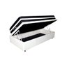 Cama Box Solteiro Master Box Design Baú Branco + Colchão Molas Confort Black 088x188x068 - Sued Cinza - 1