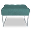 Ver imagem 4 de Puff Lisa Suede Base Metálica Industrial Prata - Pallazio Azul Turquesa