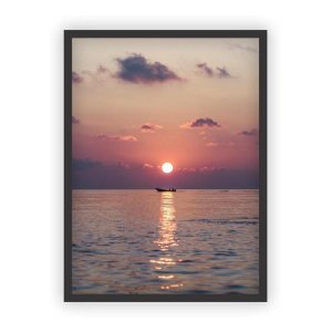 Quadro Decorativo Paisagens Variadas Moldura Preta Mod 04