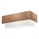 Ver imagem 3 de Plafon Duplo Retangular Vivare Md-3072 Cúpula em Tecido Bivolt Palha-branco 127/220v