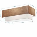 Ver imagem 2 de Plafon Duplo Retangular Vivare Md-3072 Cúpula em Tecido Bivolt Palha-branco 127/220v