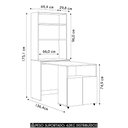 Ver imagem 5 de Mesa Escrivaninha Bancada de Estudos para Quarto Salt Branco Z06 - Mpozenato