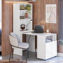 Ver imagem 3 de Mesa Escrivaninha Bancada de Estudos para Quarto Salt Branco Z06 - Mpozenato