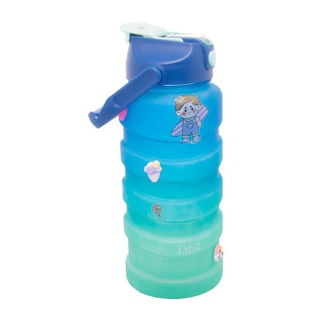 Garrafa Squeeze Gradiente 2 Litros Lyor Azul e Verde