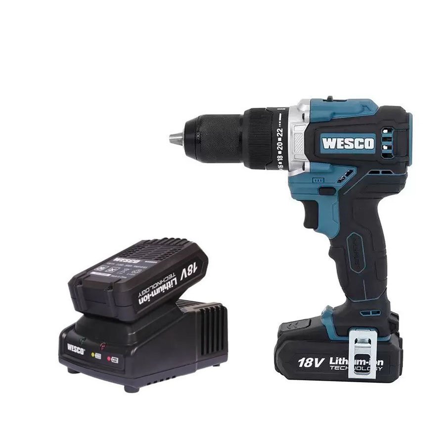 Parafusadeira Furadeira 18v com Impacto Motor Brushless WS2319k2 Wesco Cor:Azul - 1