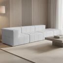 Ver imagem 2 de Sofá 4 Lugares para Sala Living Modular com Puff 352cm Lancaster F04 Bouclê Branco - Lyam Decor