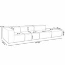 Ver imagem 5 de Sofá 4 Lugares para Sala Living Modular com Puff 352cm Lancaster F04 Bouclê Branco - Lyam Decor