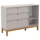 Ver imagem 3 de Cômoda Sapateira e Guarda Roupa Unique 4 Portas Cinza Eco Wood - Matic