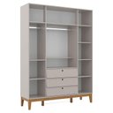 Ver imagem 5 de Cômoda Sapateira e Guarda Roupa Unique 4 Portas Cinza Eco Wood - Matic