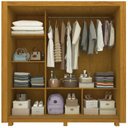 Ver imagem 4 de Guarda-Roupa Casal 3 Portas com 1 Porta Espelho com Pés 100% MDF Roma