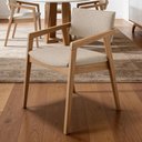 Ver imagem 3 de Cadeira para Sala de Jantar Estar Living Giorgia B04 Linho Bege - Lyam Decor