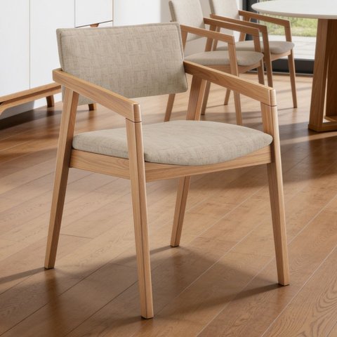 Cadeira para Sala de Jantar Estar Living Giorgia B04 Linho Bege - Lyam Decor