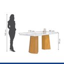 Ver imagem 3 de Conjunto de Jantar Stella 6 Lugares Tampo Vidro Cadeiras Veludo Bege 170cm Cel Móveis
