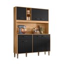 Ver imagem 1 de Cozinha Compacta Erva Doce 140 6 Portas 1 Gaveta Freijó/preto Esfera - Nicioli
